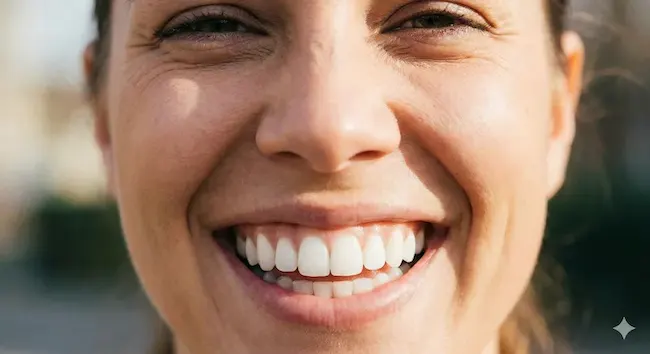 Sourire éclatant après blanchiment dentaire